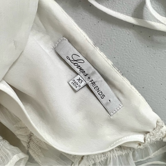 Lovers + Friends Malia Romper White with Silver Embroidery Size XS Romantic - Picture 10 of 13